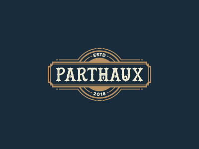 Parthaux Logo 99designs badge logo branding classic design flat flat design logo patch design vector