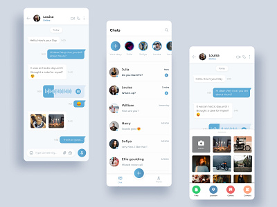 Chat App Concept app blue chat app clean concept debut design figma inspiration shot theme typography ui user experience userinterface ux