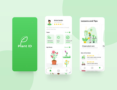 Plant ID android app app design art green illustrations ios logo plant presentation