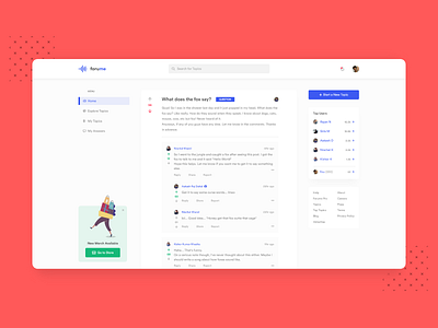 Forume Topic Expanded comment dailyui dashboad dribbble feed flat flat design forum forums illustration leaderboard merch minimal nepal quora reddit social socialmedia ui upvote