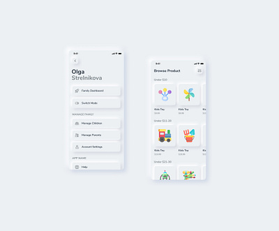 Neomorphism design minimalism neomorphism presentation ui ux