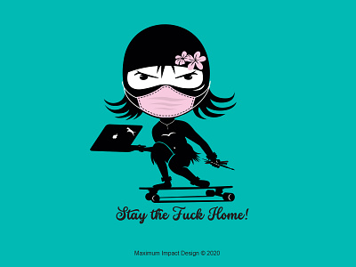 Badass Skatemom STFH facemask graphicdesign skater stayhome strong women women workfromhome