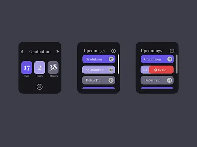 Countdown App apple watch countdown countdown timer countdowntimer counter daily 100 challenge daily ui dailyui dark mode dark theme dark ui dayscount events countdown uidaily watch