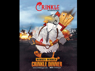 Crinkle Characters artwork branding character character design chicken design fried chicken fries graphic design graphicdesign illustration inspiration poster potato potatoes pubg restaurant superhero vector vectorart