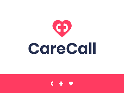 CareCall - Logo design call care cross design health healthcare heart letter logo logodesign logomaker logotype mark minimal negative space logo negativespace phone vector