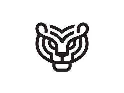 Tiger animal line lineart logo mark symbol