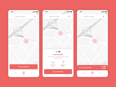 Clasp - Smart Bike Lock adobexd app app design bike bike lock lock ui uiux