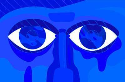 2 march 2020 2020 adobe illustrator blue eye flat fluid glitch illustration vector wavy world
