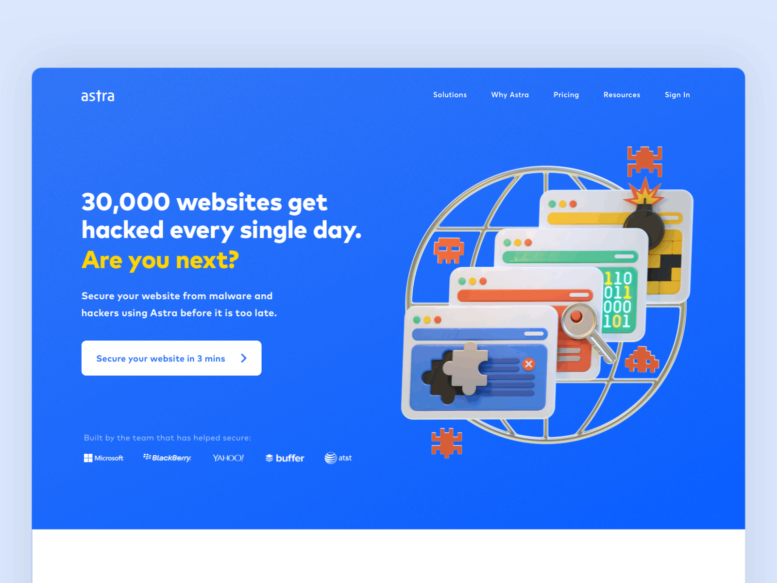 Astra- Security SaaS Website Design 3d c4d header design header exploration illustration india landing page landing page design landingpage saas saas app saas design saas landing page saas website security web design webdesign webflow website website design