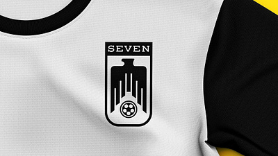 Seven Academy Logo Breakdown black brand identity branding design emblem football logo logotype simple simplistic sketch soccer soccer badge soccer logo symbol white yellow
