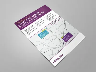 UPMC Pinnacle - Directional Flier care flier flyer health healthcare hospital infographic mockup
