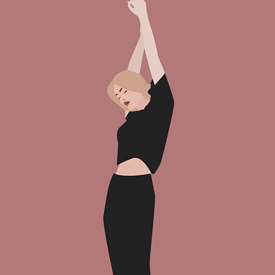 Girl in black illustration