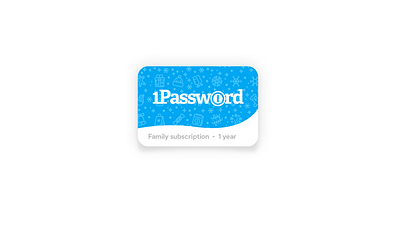 1Password Giftcard Redesigned 1password card christmas flat gift card gift certificate gift voucher present voucher