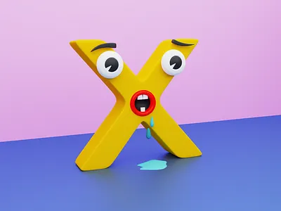 Days of type - X 36days 36daysoftype 3d b3d blender blender3d blendercycles cycles cyclesrender font letter lettering typo typography