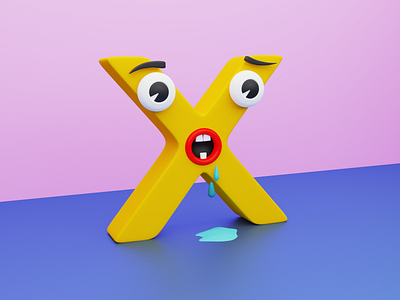 Days of type - X 36days 36daysoftype 3d b3d blender blender3d blendercycles cycles cyclesrender font letter lettering typo typography