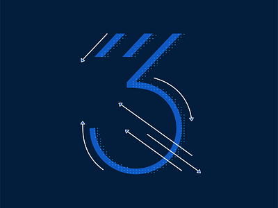 3 3 36daysoftype blue design digital digitalart illustration illustrator media number number 3