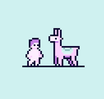 Cotton Candy Pixel Llama design digital digital art graphic illustration llama pink pixel pixel art pixelart ui user interface visual visual design