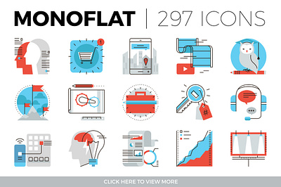 Monoflat Icons Collection branding dashboard design flat icons graphic design icon icons icons design social media startup icon