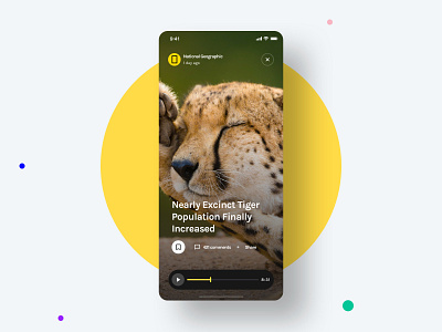 Vertical Video - Yle UI Kit app blog design interface medium mobile national geographic news newspaper sketch ui ui kit ui8 unsplash user experience user interface ux video