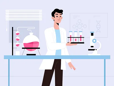 Science Lab character concept cure design flat flat designs illustration men science science lab vector virus