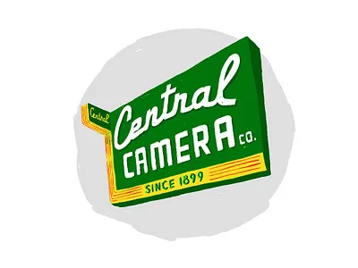 Central Camera adobe fresco camera supply chicago illustration neon neon sign