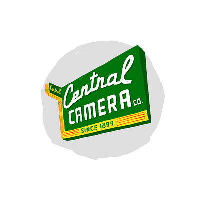 Central Camera adobe fresco camera supply chicago illustration neon neon sign