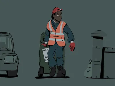 Key Workers 03 bin design doodle illustration ipad procreate rubbish sketch street utilities waste