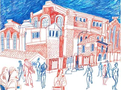 Lisboa scketch architecture drawing illustration pencil scketch train