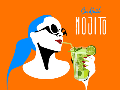 Cocktails Mojito 2020 art artchallenge artwork beach party collection design drawing dribbble drink girls glass illustration party poster poster art poster design