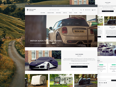 Specialised Covers cars e commerce ecommerce home page landing page luxury magento responsive shop ui user interface ux website design