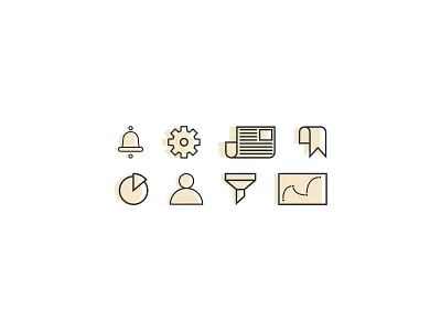 Icons for news publication app app branding design icon illustration illustrator minimal typography ui vector