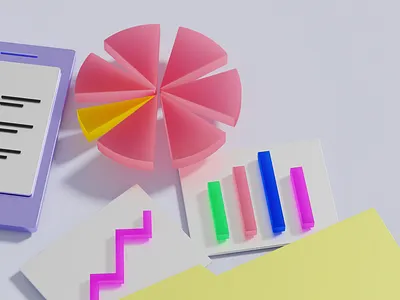 Charts and Bars 3d 3d art 3d artist 3d illustration bar blender blender 3d chart graph illustration phone