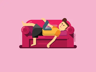 The man lying on the sofa character character design characters design flat flat illustration flatdesign illustration illustrator minimal stay safe stayhome
