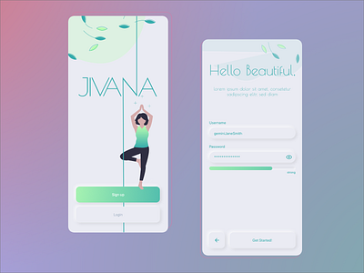 Yoga App Sign Up adobe xd adobexd app design illustration login mobile mobile ui neumorph neumorphism sign up signup soft ui undraw yoga yoga app