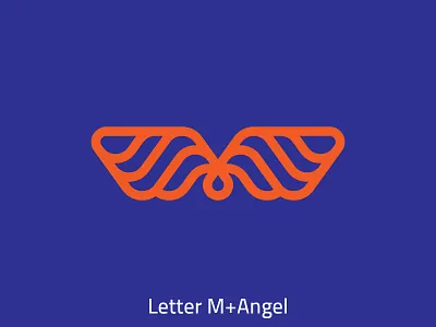 Letter M & Angel angel brand branding calligraphy design identity illustration letter letter m logo lettermark lettermark logo logo logo design logodesign logotype mark sign sketch typography vector