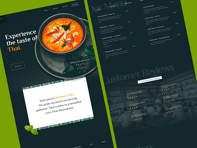 Thai Restaurant Landing Page food landing page menu restaurant thai web