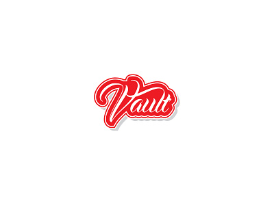 Vault Logo Design Challenge Day 28 abstract brand branding creative dailylogo dailylogochallenge day 28 design handlettering logo logodesign logodesignchallenge logodesigners red script signature logo typography vault