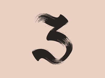 36 Days of Type / 3 3 36daysoftype black brush brushstroke chinesebrush digital gothic lettering lettering art number number3 serif texture three typography vector werock