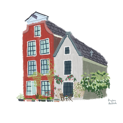 Spring in the Jordaan, Amsterdam amsterdam art digital illustration digital painting drawing dutch home illustration illustration art photoshop photoshop art postcard urban view