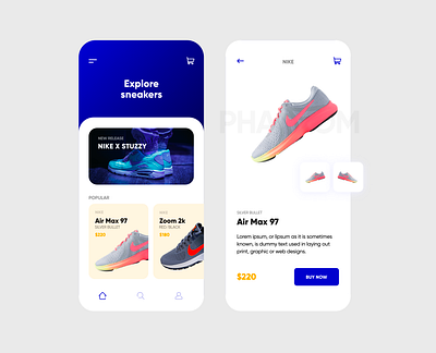 NIKE app clean design flat illustration ios lettering minimal typography ui