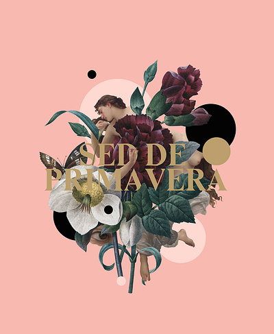 Sed de primavera body collage flower illustration plants woman