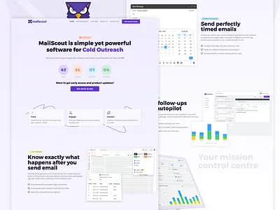 MailScout Homepage landing page marketing site saas landing page saas website