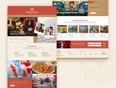 Winds in the East: Travel Agency | Home page disney disneyland disneyworld epcot homepage mickey mickeymouse resort travel travelagency ui ui ux ui design walt disney