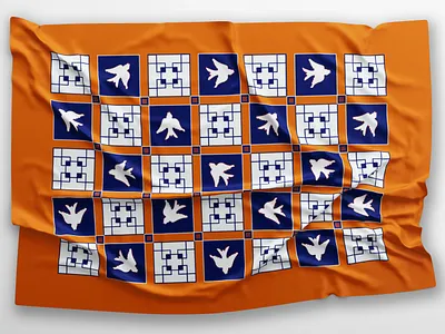 scarf pattern design bird bird illustration blue contrast design drawing fabric geometric illustration orange pattern pattern a day pattern art pattern design scarf squares vector