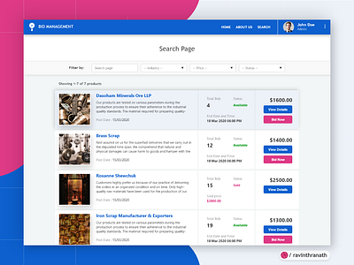 Auction/Bid Management Application app auction auction management auctions bid bidding creative dailyui design interface landing ravidelixan website
