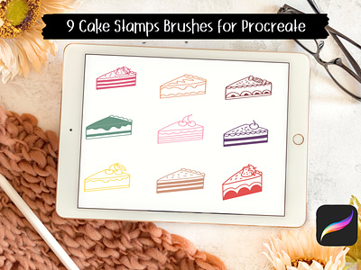 Set of 9 Cake Stamps for Procreate