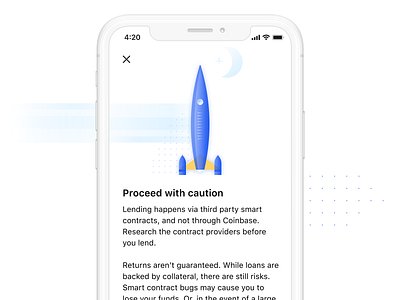 Lend Your Crypto with Coinbase Wallet bitcoin coinbase crypto cryptocurrency dangerdom lend rocket space vector illustration wallet