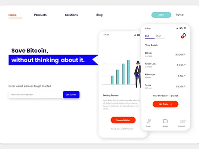 Save In Bitcoin Landing Page app bitcoin crypto design ui uidesign