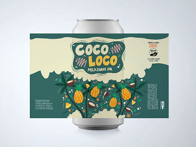 Coco Loco Milkshake Beer Can beer beer art beer can beer label coconut pineapple