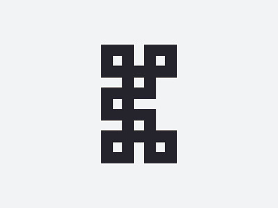 Letter K boxes horizontal symmetry k letter squares